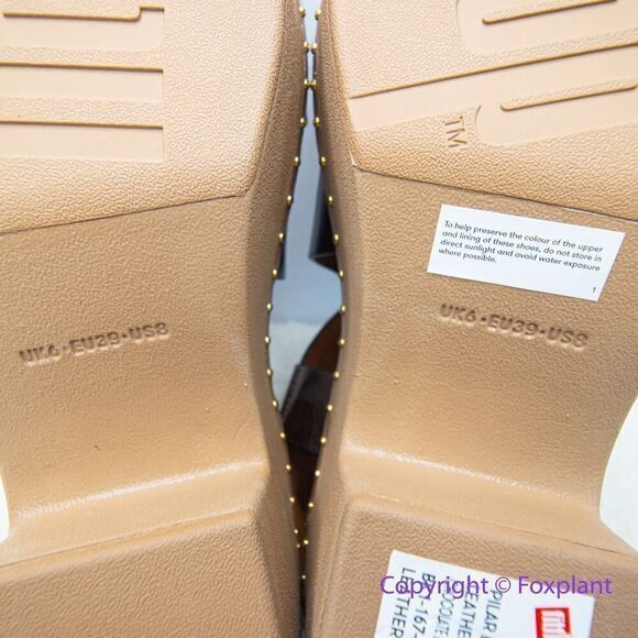 New! FitFlop women's Pilar Back-Strap Leather Clogs in‎ Brown, size 8 - Picture 15 of 16